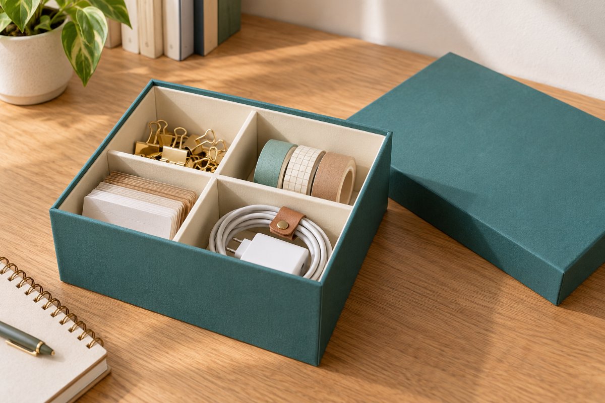 Desk Storage Boxes: Opening Style