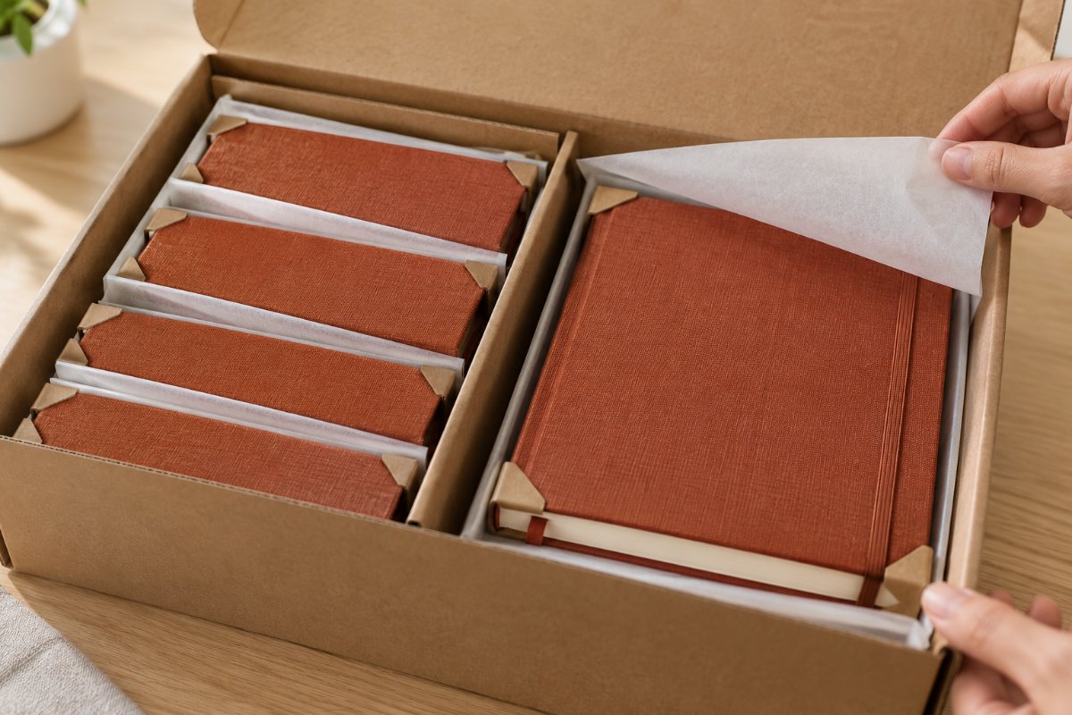Hardcover Notebooks: Protection and packing