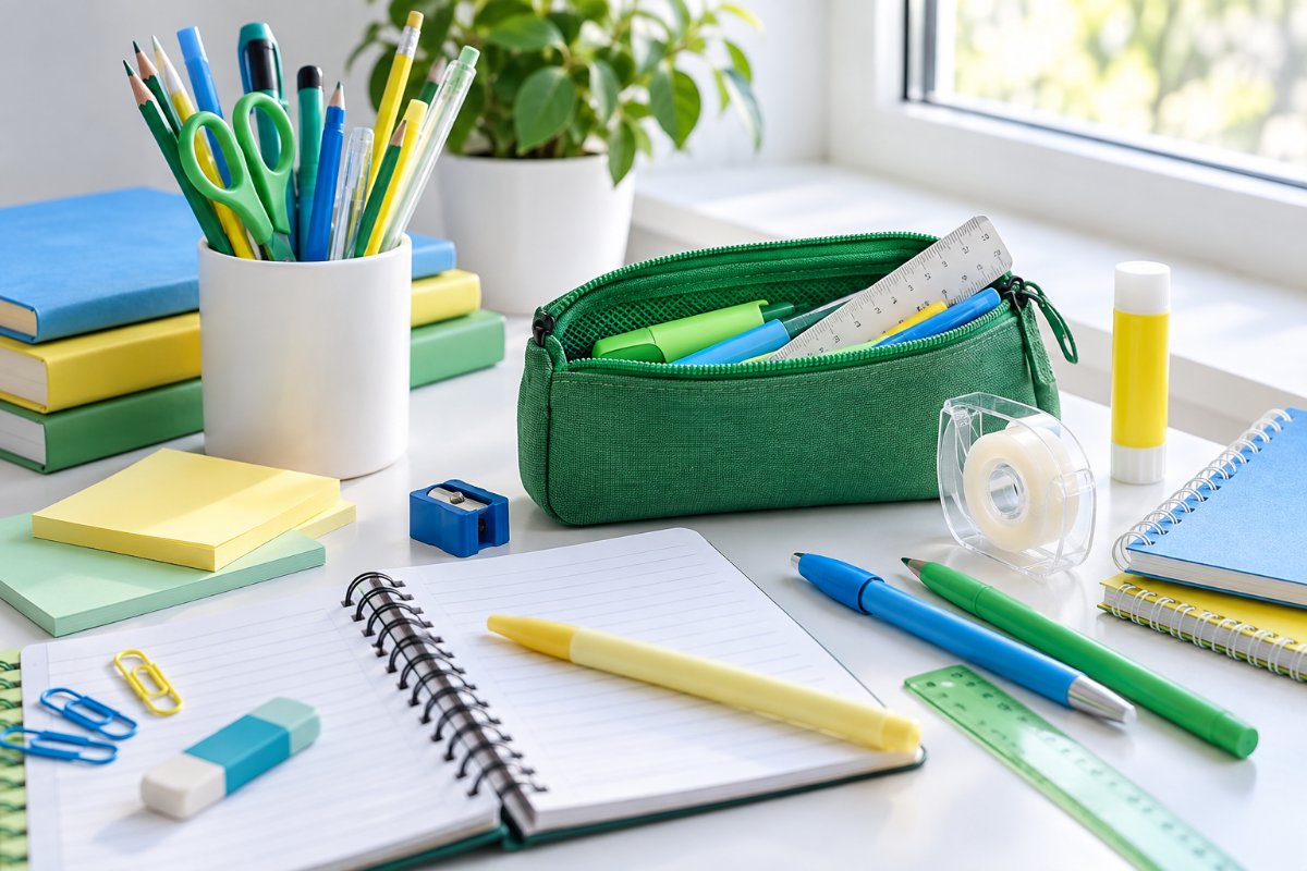 Classroom stationery assortment