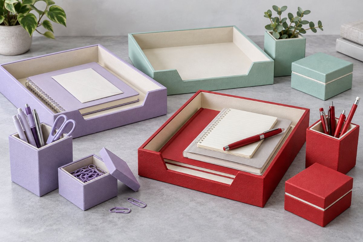 Custom Desk Sets — range and construction overview