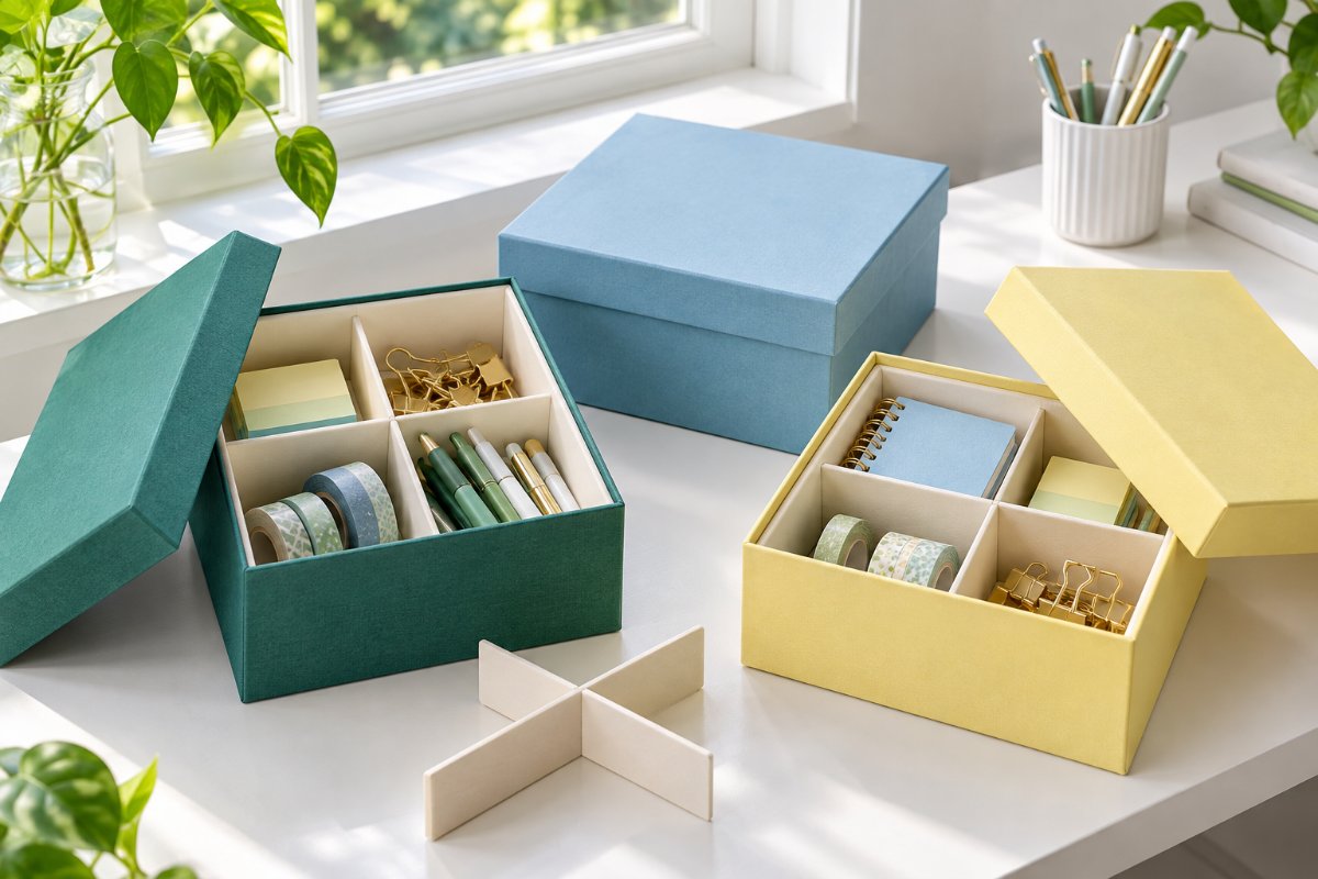Custom Desk Storage Boxes — range and construction overview