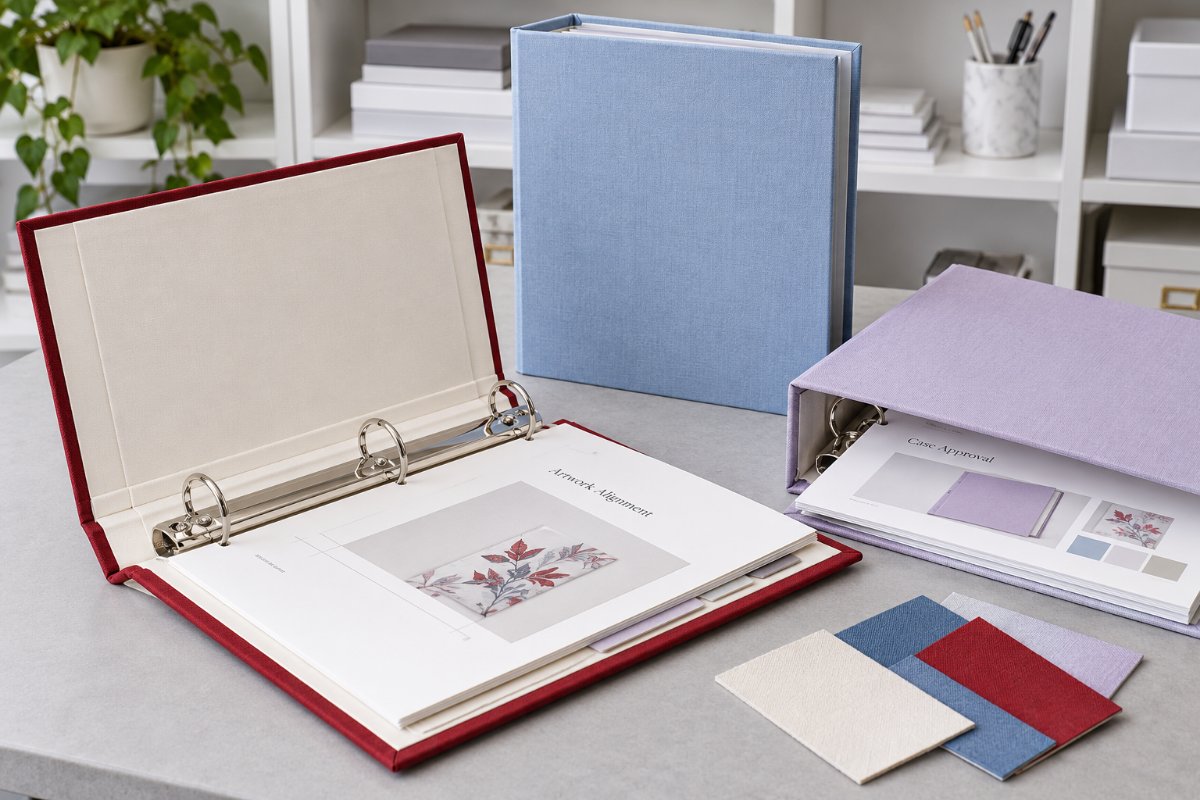 Custom Turned-Edge Binders — range and construction overview