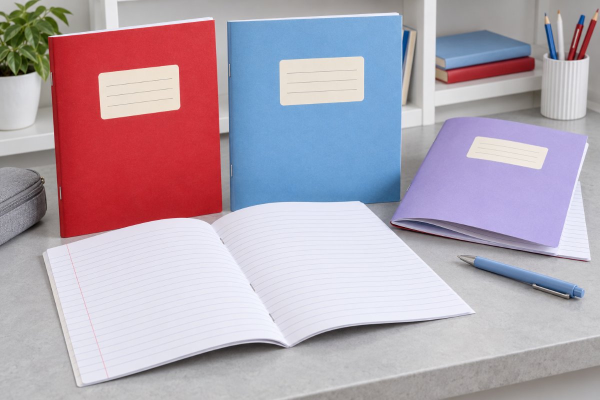 Custom Exercise & Composition Books — range and construction overview